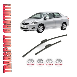 Set stergatoare TOYOTA YARIS / VIOS Saloon (_P9_) din 2005-2013, pentru parbriz auto, 2 bucati, Bosch Aerotwin Retrofit, din cauciuc siliconat rezistent, 4 Stickere Auto TOYOTA