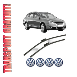 Set stergatoare Volkswagen GOLF V Variant (1K5) din 2007-2009, pentru parbriz auto, 2 bucati, Bosch Aerotwin Multi, din cauciuc siliconat rezistent, 4 Stickere Auto Volkswagen