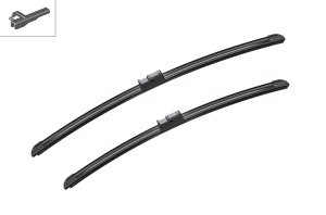 Set stergatoare Volkswagen POLO IV (9N_, 9A_) din 2001-2009, pentru parbriz auto, 2 bucati, Bosch Aerotwin, din cauciuc siliconat rezistent, 4 Stickere Auto Volkswagen v43710
