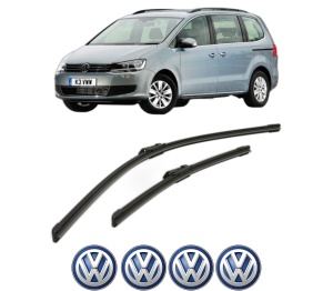 Set stergatoare Volkswagen SHARAN VAN (7N1, 7N2) din 2010-2015, pentru parbriz auto, 2 bucati, Bosch Aerotwin, din cauciuc siliconat rezistent, 4 Stickere Auto Volkswagen v53883
