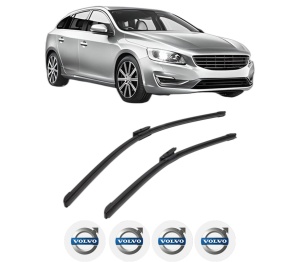 Set stergatoare VOLVO V60 I (155) din 2010-2018, pentru parbriz auto, 2 bucati, Bosch Aerotwin Multi, din cauciuc siliconat rezistent, 4 Stickere Auto VOLVO v53643