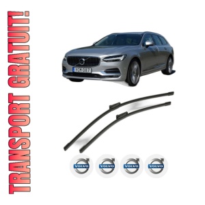 Set stergatoare VOLVO V90 II Estate (235) din 2016-2022, pentru parbriz auto, 2 bucati, Bosch Aerotwin, din cauciuc siliconat rezistent, 4 Stickere Auto VOLVO