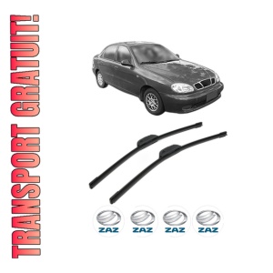 Set stergatoare ZAZ CHANCE Saloon (TF_, TA_) din 2009-2011, pentru parbriz auto, 2 bucati, Bosch Aerotwin Retrofit, din cauciuc siliconat rezistent, 4 Stickere Auto ZAZ