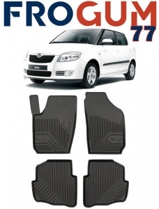 Skoda Fabia I Din 2000 - 2007, Sedan , Set Covorase Auto Tip Tavita Premium 3D, din cauciuc accesorii pentru autoturismul tau - masina v167911