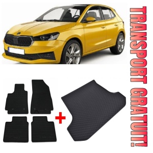 Skoda Fabia IV din 2021 - Prezent Hatchback *1 , Set Covorase + tavita portbagaj auto