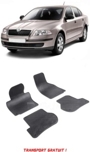 Skoda Octavia II fabricat din 03.2004 - 01.2013, Hatchback, set covorase auto dedicate, din cauciuc 100% Premium - Transport Gratuit accesorii pentru autoturismul tau - masina v37827