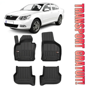 Skoda Octavia II, Hatchback, Din 03.2004 - 01.2013 , Set Covorase Auto Tip Tavita Premium 3D, din cauciuc
