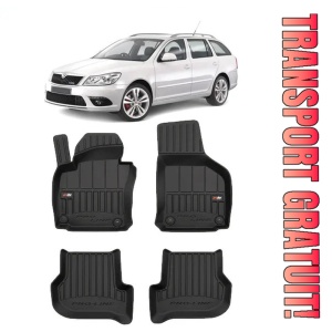 Skoda Octavia II Scout, Combi, Din 2004 - 04.2013 , Set Covorase Auto Tip Tavita Premium 3D, din cauciuc