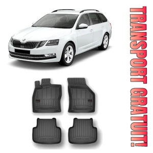Skoda Octavia III, Combi, Din 05.2013 - 05.2020 , Set Covorase Auto Tip Tavita Premium 3D, din cauciuc