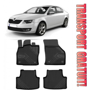 Skoda Octavia III Rs Din 2015 - Prezent, Hatchback , Set Covorase Auto Tip Tavita Premium 3D, din cauciuc