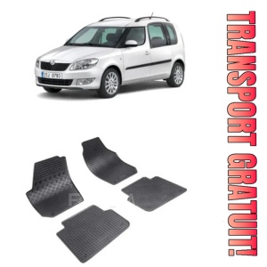 Skoda Roomster, Van, fabricat din 07.2006 - 04.2015, set covorase auto dedicate, din cauciuc 100% Premium