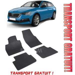 Skoda Scala, Hatchback, fabricat din 04.2019 - Prezent, set covorase auto dedicate, din cauciuc 100% Premium - Transport Gratuit