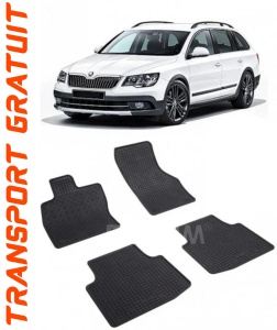 Skoda Superb III, Combi, fabricat din 09.2015 - Prezent, set covorase auto dedicate, din cauciuc 100% Premium accesorii pentru autoturismul tau - masina v154355