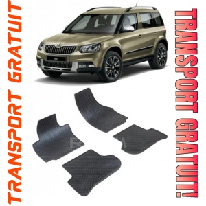 Skoda Yeti, Hatchback, fabricat din 06.2009 - 11.2017, set covorase auto dedicate, din cauciuc 100% Premium