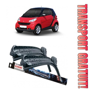 Smart Fortwo Coupe Set 2 stergatoare parbriz Bosch Aerotwin 600/475mm compatibile cu Smart FORTWO Coupe (451) (2007-2012) (60 cm / 55 cm)