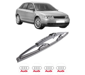 Stergator lamela spate AUDI A3 (8L1) din 1996 - 2003, pentru luneta auto, Bosch Twin, din cauciuc siliconat rezistent, 4 Stickere Auto AUDI v33858