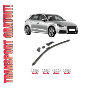 Stergator lamela spate AUDI A3 Sportback (8VA, 8VF) din 2012 - 2020, pentru luneta auto, Valeo HydroConnect, din cauciuc siliconat rezistent, 4 Stickere Auto AUDI