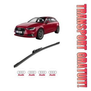 Stergator lamela spate AUDI A3 Sportback (8YA, 8YF) din 2019, pentru luneta auto, Bosch Aerotwin, din cauciuc siliconat rezistent, 4 Stickere Auto AUDI