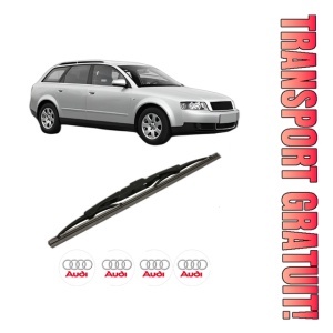 Stergator lamela spate AUDI A4 B6 Avant (8E5) din 2001 - 2004, pentru luneta auto, Bosch Twin, din cauciuc siliconat rezistent, 4 Stickere Auto AUDI