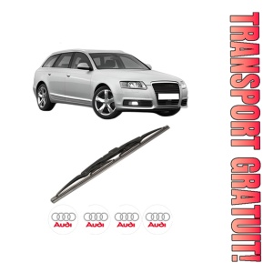 Stergator lamela spate AUDI A6 Allroad C6 (4FH) din 2006 - 2011, pentru luneta auto, Bosch Twin, din cauciuc siliconat rezistent, 4 Stickere Auto AUDI