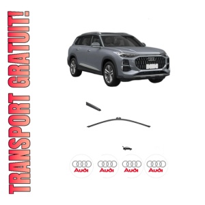 Stergator lamela spate AUDI Q6 E-TRON (GFB) din 2024, pentru luneta auto, Valeo Silencio, din cauciuc siliconat rezistent, 4 Stickere Auto AUDI