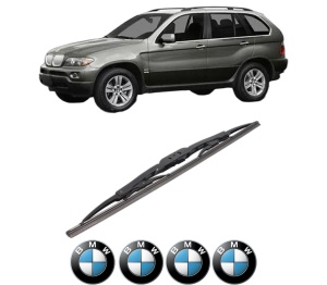 Stergator lamela spate BMW Seria X5 (E53) din 2000 - 2006, pentru luneta auto, Bosch Twin, din cauciuc siliconat rezistent, 4 Stickere Auto BMW v30378