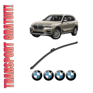 Stergator lamela spate BMW Seria X5 (G05, F95) din 2018 - 2023, pentru luneta auto, Valeo Silencio Xtrm, din cauciuc siliconat rezistent, 4 Stickere Auto BMW