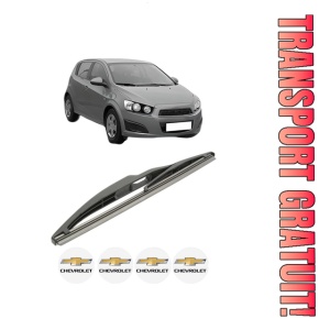 Stergator lamela spate CHEVROLET AVEO Hatchback (T300) din 2011 - 2015, pentru luneta auto, Bosch Twin, din cauciuc siliconat rezistent, 4 Stickere Auto CHEVROLET