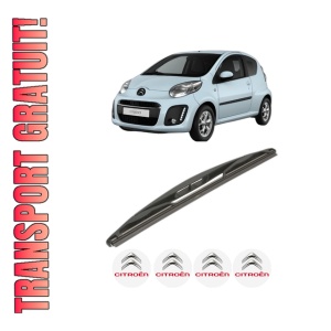 Stergator lamela spate CITROEN C1 (PM_, PN_) din 2005 - 2014, pentru luneta auto, Valeo Silencio, din cauciuc siliconat rezistent, 4 Stickere Auto CITROEN