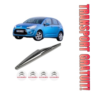 Stergator lamela spate CITROEN C3 II Hatchback Van (SC_) din 2010 - 2016, pentru luneta auto, Bosch Twin, din cauciuc siliconat rezistent, 4 Stickere Auto CITROEN