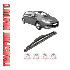 Stergator lamela spate CITROEN C4 Coupe (LA_) din 2004 - 2011, pentru luneta auto, Valeo Silencio, din cauciuc siliconat rezistent, 4 Stickere Auto CITROEN