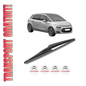 Stergator lamela spate CITROEN C4 GRAND PICASSO II (DA_, DE_) din 2013 - 2018, pentru luneta auto, Valeo Silencio, din cauciuc siliconat rezistent, 4 Stickere Auto CITROEN