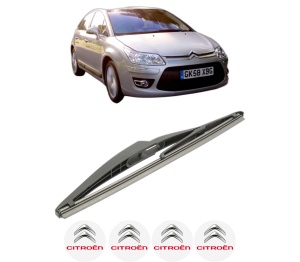 Stergator lamela spate CITROEN C4 II (NC_) din 2009 - 2018, pentru luneta auto, Bosch Twin, din cauciuc siliconat rezistent, 4 Stickere Auto CITROEN v27463