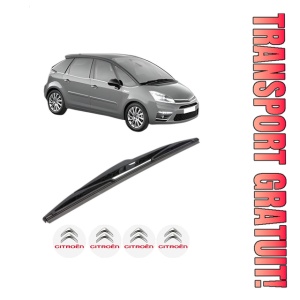 Stergator lamela spate CITROEN C4 PICASSO I MPV (UD_) din 2006 - 2013, pentru luneta auto, Bosch Twin, din cauciuc siliconat rezistent, 4 Stickere Auto CITROEN
