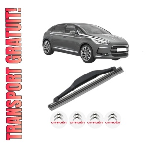Stergator lamela spate CITROEN DS5 din 2011 - 2015, pentru luneta auto, Valeo Silencio, din cauciuc siliconat rezistent, 4 Stickere Auto CITROEN