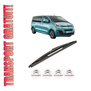 Stergator lamela spate CITROEN SPACETOURER Bus (V_) din 2016 - 2023, pentru luneta auto, Valeo Silencio, din cauciuc siliconat rezistent, 4 Stickere Auto CITROEN