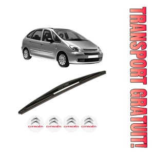 Stergator lamela spate CITROEN XSARA PICASSO (N68) din 1999 - 2012, pentru luneta auto, Bosch Twin, din cauciuc siliconat rezistent, 4 Stickere Auto CITROEN