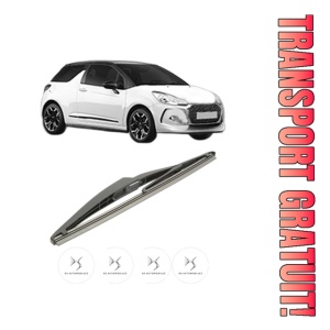 Stergator lamela spate DS DS 3 (SA_) din 2015 - 2019, pentru luneta auto, Bosch Twin, din cauciuc siliconat rezistent, 4 Stickere Auto DS