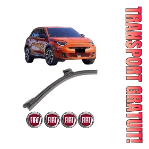 Stergator lamela spate FIAT 600e / 600 (365_, 364_) din 2023, pentru luneta auto, Bosch Aerotwin, din cauciuc siliconat rezistent, 4 Stickere Auto FIAT