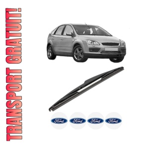 Stergator lamela spate FORD FOCUS II (DA_, HCP, DP) din 2004 - 2012, pentru luneta auto, Valeo Silencio, din cauciuc siliconat rezistent, 4 Stickere Auto FORD