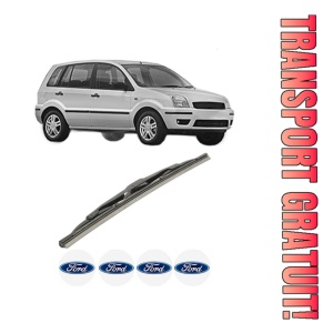 Stergator lamela spate FORD FUSION (JU_) din 2002 - 2012, pentru luneta auto, Bosch Twin, din cauciuc siliconat rezistent, 4 Stickere Auto FORD