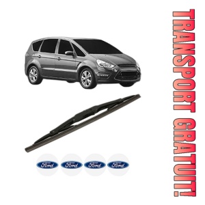 Stergator lamela spate FORD S-MAX VAN (WA6) din 2007 - 2014, pentru luneta auto, Bosch Twin, din cauciuc siliconat rezistent, 4 Stickere Auto FORD