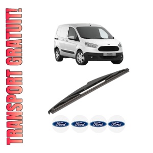 Stergator lamela spate FORD TRANSIT COURIER B460 Box Body/MPV din 2014 - 2023, pentru luneta auto, Valeo Silencio, din cauciuc siliconat rezistent, 4 Stickere Auto FORD
