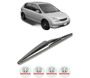 Stergator lamela spate HONDA CIVIC VII Hatchback (EU, EP, EV) din 2000 - 2005, pentru luneta auto, Bosch Twin, din cauciuc siliconat rezistent, 4 Stickere Auto HONDA v28810