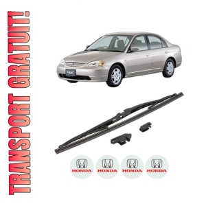 Stergator lamela spate HONDA CIVIC VII Saloon (ES, ET) din 2001 - 2005, pentru luneta auto, Valeo Silencio, din cauciuc siliconat rezistent, 4 Stickere Auto HONDA