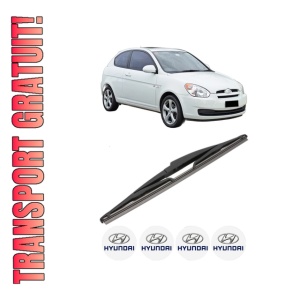 Stergator lamela spate HYUNDAI ACCENT III (MC) din 2005 - 2010, pentru luneta auto, Valeo Silencio, din cauciuc siliconat rezistent, 4 Stickere Auto HYUNDAI
