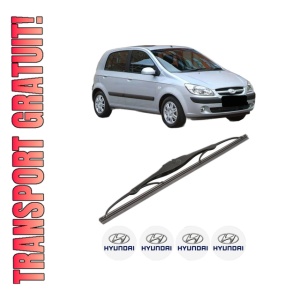 Stergator lamela spate HYUNDAI GETZ (TB) din 2002 - 2010, pentru luneta auto, Valeo Silencio, din cauciuc siliconat rezistent, 4 Stickere Auto HYUNDAI