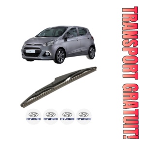 Stergator lamela spate HYUNDAI i10 II (BA, IA) din 2013 - 2019, pentru luneta auto, Bosch Twin, din cauciuc siliconat rezistent, 4 Stickere Auto HYUNDAI