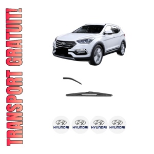 Stergator lamela spate HYUNDAI SANTA FÉ III SUV Van (DM) din 2015 - 2018, pentru luneta auto, Valeo Silencio, din cauciuc siliconat rezistent, 4 Stickere Auto HYUNDAI