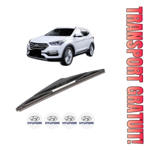 Stergator lamela spate HYUNDAI SANTA FÉ III SUV Van (DM) din 2015 - 2018, pentru luneta auto, Bosch Twin, din cauciuc siliconat rezistent, 4 Stickere Auto HYUNDAI